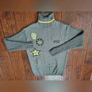 Everlast grey Turtleneck wool pullover sweater size M wool blend